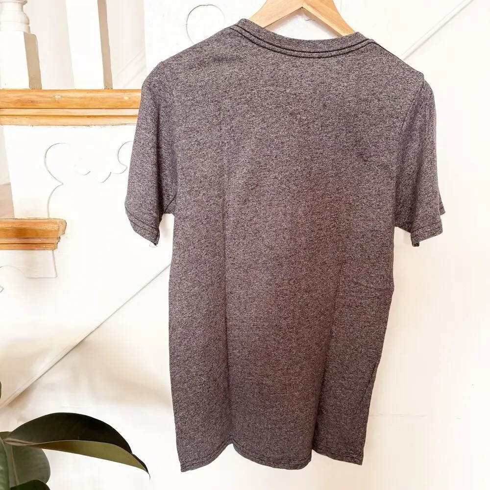 Hurley Pocket T-Shirt Heather Gray Cotton Blend Contrast Trim Size S Small